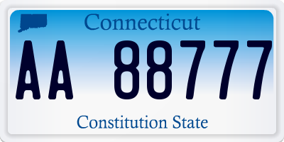 CT license plate AA88777