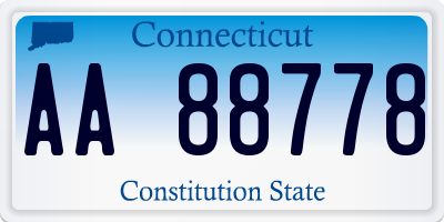 CT license plate AA88778