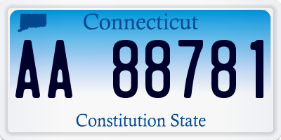 CT license plate AA88781