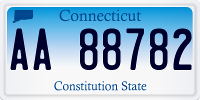 CT license plate AA88782