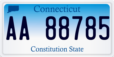 CT license plate AA88785