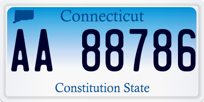 CT license plate AA88786