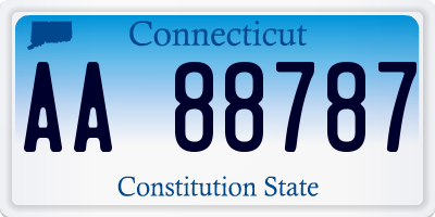 CT license plate AA88787