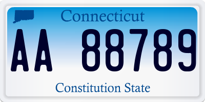 CT license plate AA88789