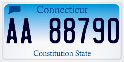 CT license plate AA88790