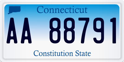 CT license plate AA88791