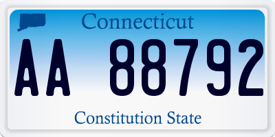 CT license plate AA88792