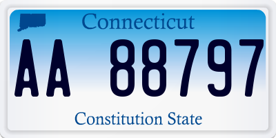 CT license plate AA88797