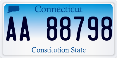 CT license plate AA88798