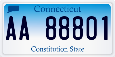CT license plate AA88801