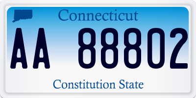 CT license plate AA88802