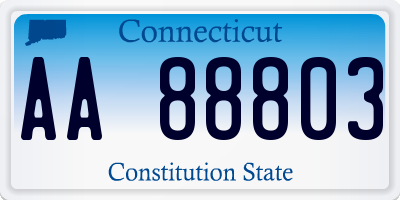 CT license plate AA88803