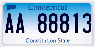 CT license plate AA88813