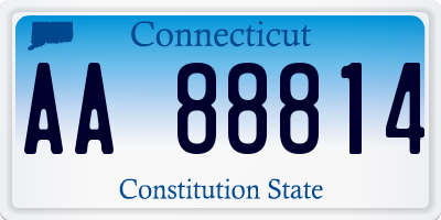 CT license plate AA88814