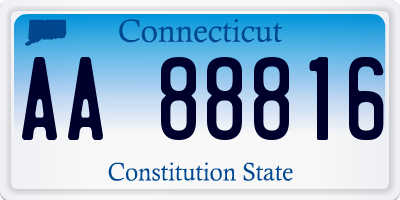 CT license plate AA88816