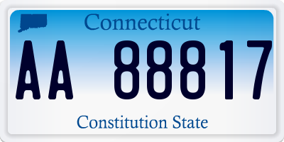 CT license plate AA88817