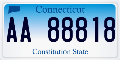 CT license plate AA88818