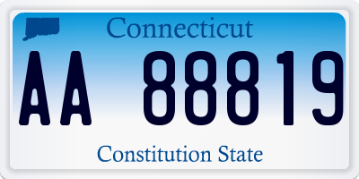 CT license plate AA88819