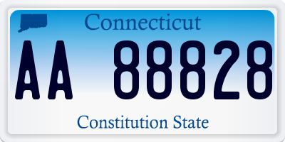 CT license plate AA88828