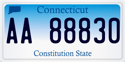 CT license plate AA88830