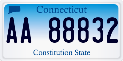 CT license plate AA88832