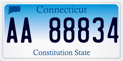 CT license plate AA88834