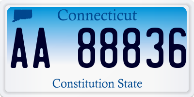 CT license plate AA88836