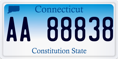 CT license plate AA88838