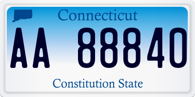 CT license plate AA88840