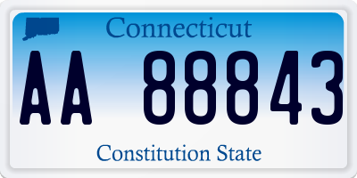 CT license plate AA88843