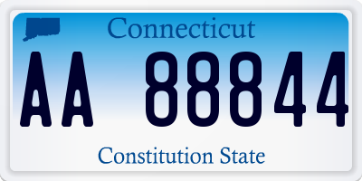 CT license plate AA88844