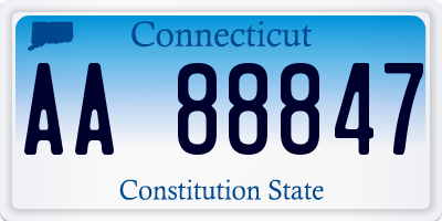 CT license plate AA88847