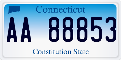 CT license plate AA88853
