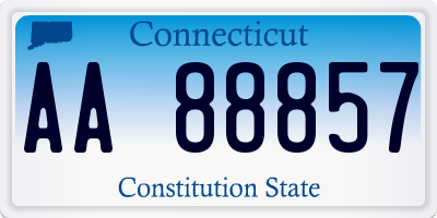 CT license plate AA88857