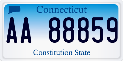 CT license plate AA88859