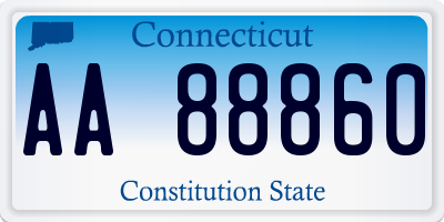 CT license plate AA88860