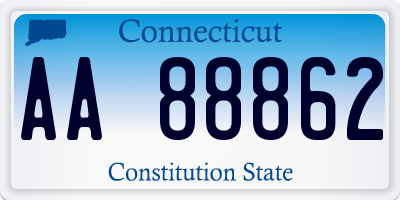 CT license plate AA88862