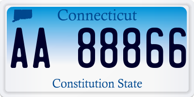 CT license plate AA88866