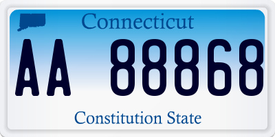CT license plate AA88868