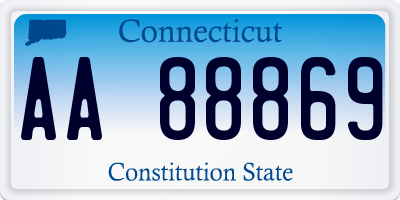 CT license plate AA88869