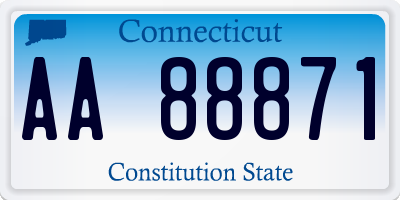 CT license plate AA88871