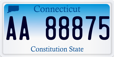 CT license plate AA88875