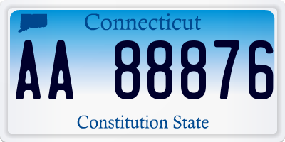 CT license plate AA88876