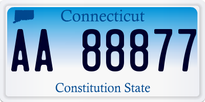 CT license plate AA88877