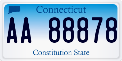 CT license plate AA88878