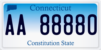 CT license plate AA88880