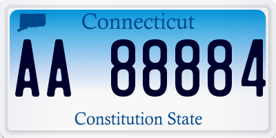 CT license plate AA88884