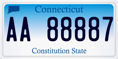 CT license plate AA88887