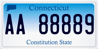 CT license plate AA88889