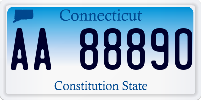 CT license plate AA88890